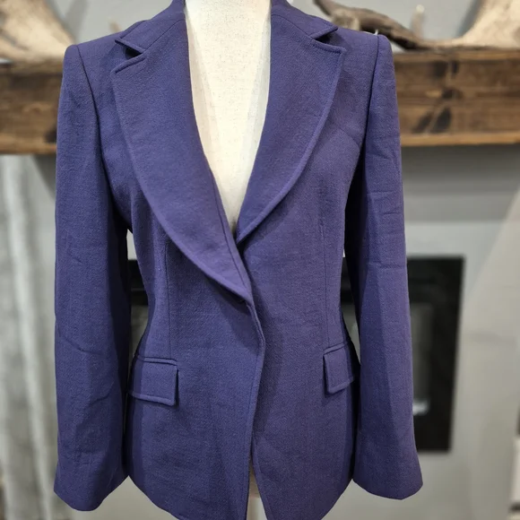ARMANI COLLEZIONI Wool Blazer, Elegant Purple Color, 100% Virgin Wool - Picture 4 of 6